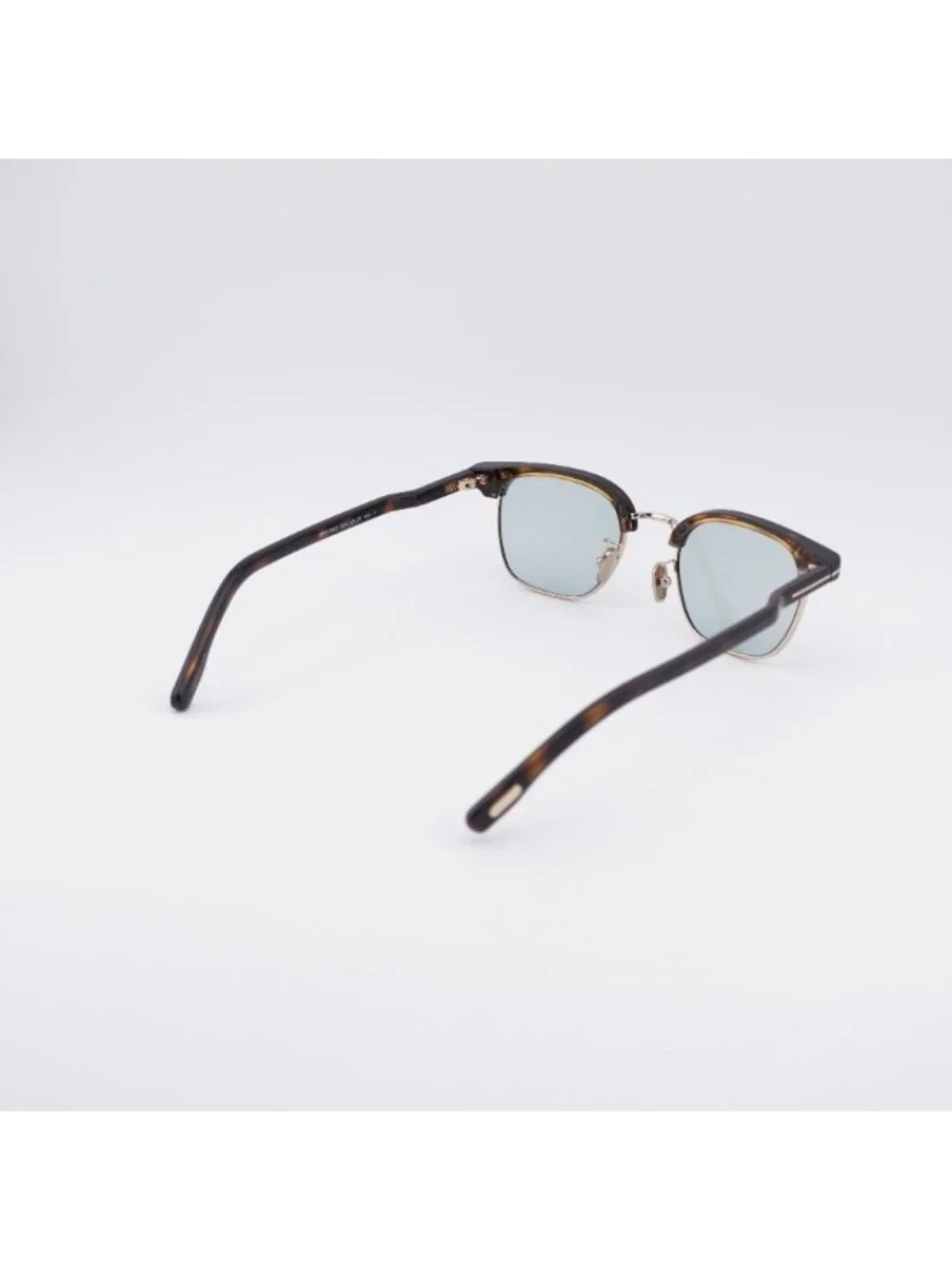 Tom Ford FT1119-D 52N Sunglasses Dark Havana Browline Frame, Green Lenses
